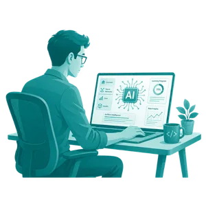 Business owner using AI tools on a laptop — AI Office Hours weekly live sessions by PinPoint Local AI